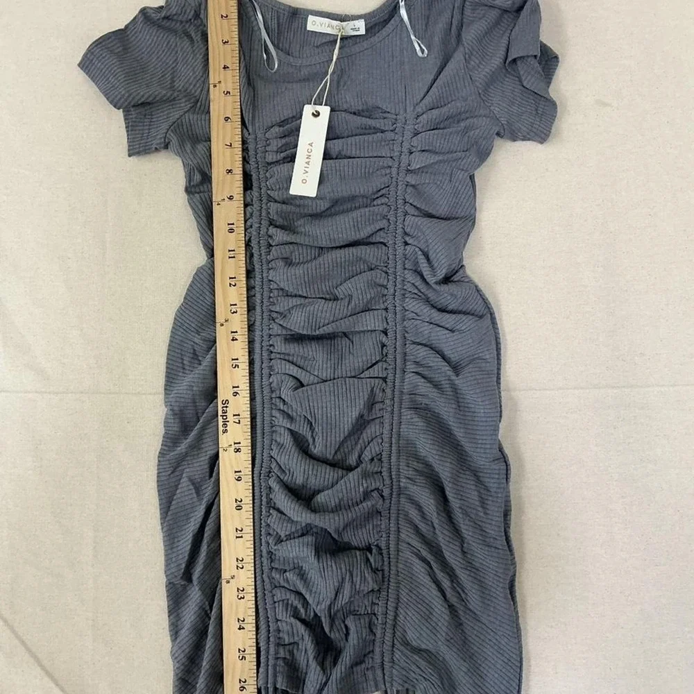 O.Vianca ribbed‎ bodycon mini dress